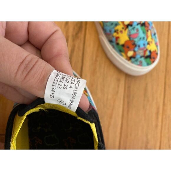 Pokemon Ground Up multicolor Boy's Low Top original Slip On casual Shoes size 4 - Picture 8 of 8